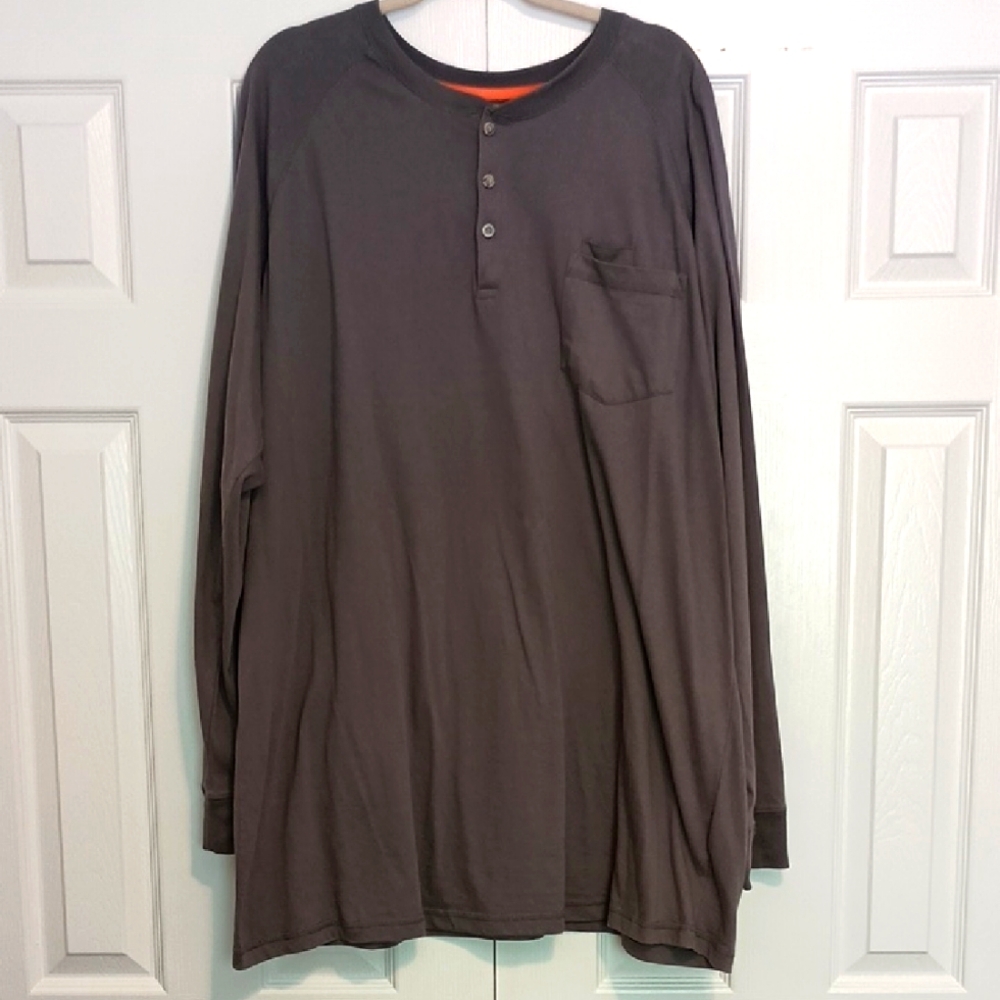 Boulder Creek Trading Co. Gray Long Sleeve Henley Shirt 3XL